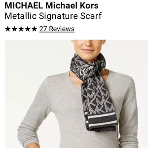 Michael Kors Metallic Signature Scarf NWT